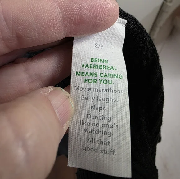 Aerie Black Lumberjane Oversized Button Up Waffle Shirr Size Small - Picture 4 of 5